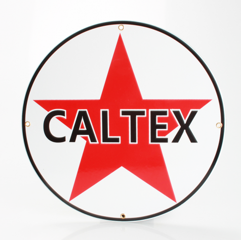 CALTEX Emaljeskilt Ø 30 cm flad