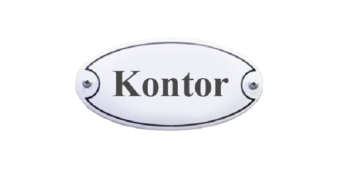 Kontor dørskilt 10 x 5 cm Emaljehuset