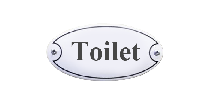 Toilet dørskilt 10 x 5 cm Emaljehuset