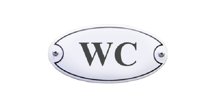 WC dørskilt 10 x 5 cm Emaljehuset