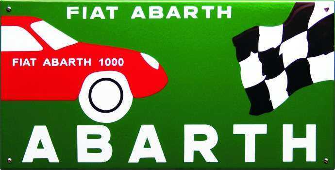Fiat Abarth Emaljeskilt 50 x 35 cm Emaljehuset