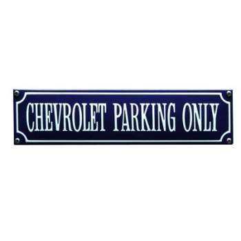 Chevrolet Parking Only 33 x 8 cm Emaljehuset