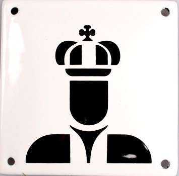 Mand - med krone 10 x 10 cm Emaljehuset