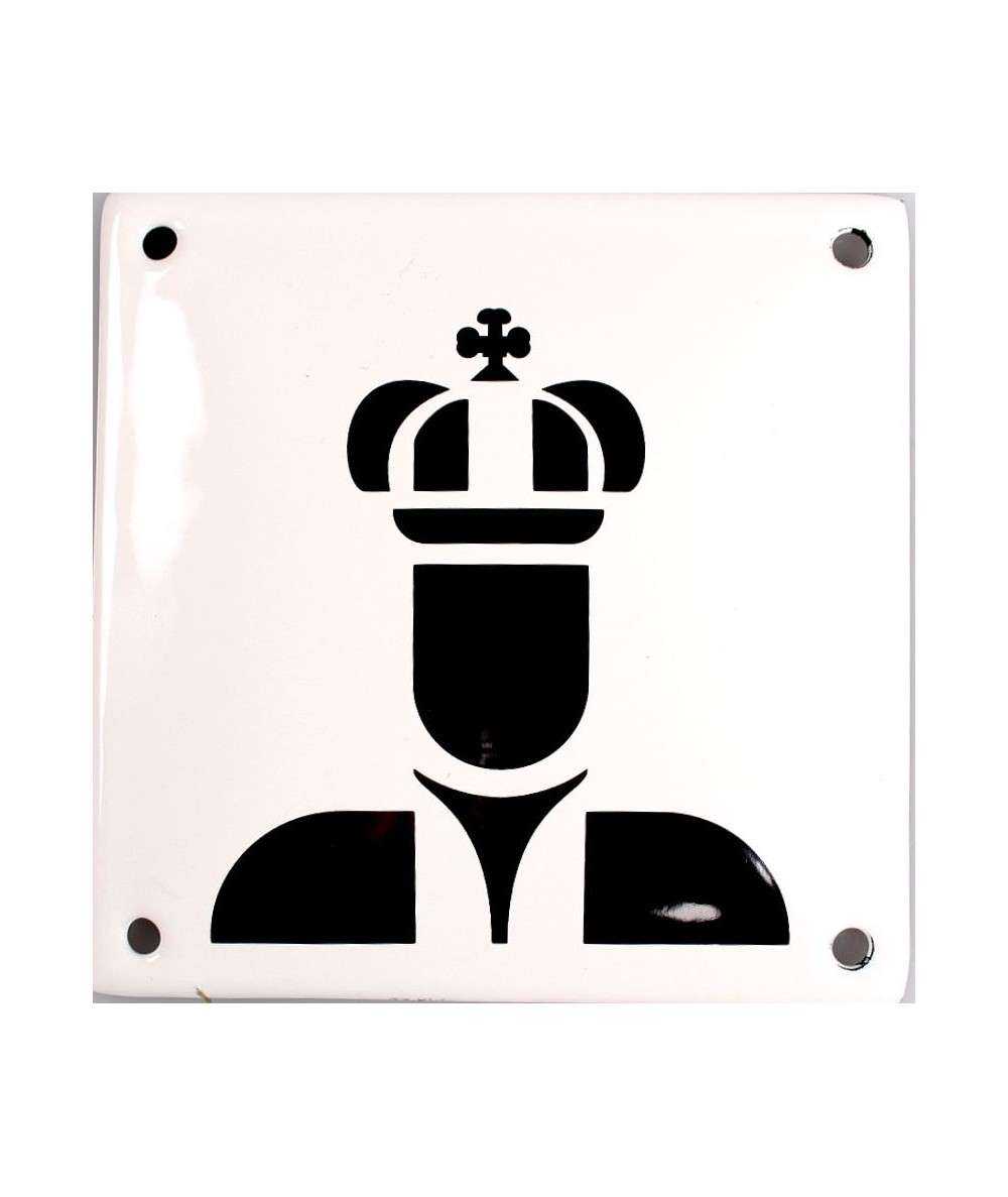 Mand - med krone 10 x 10 cm Emaljehuset
