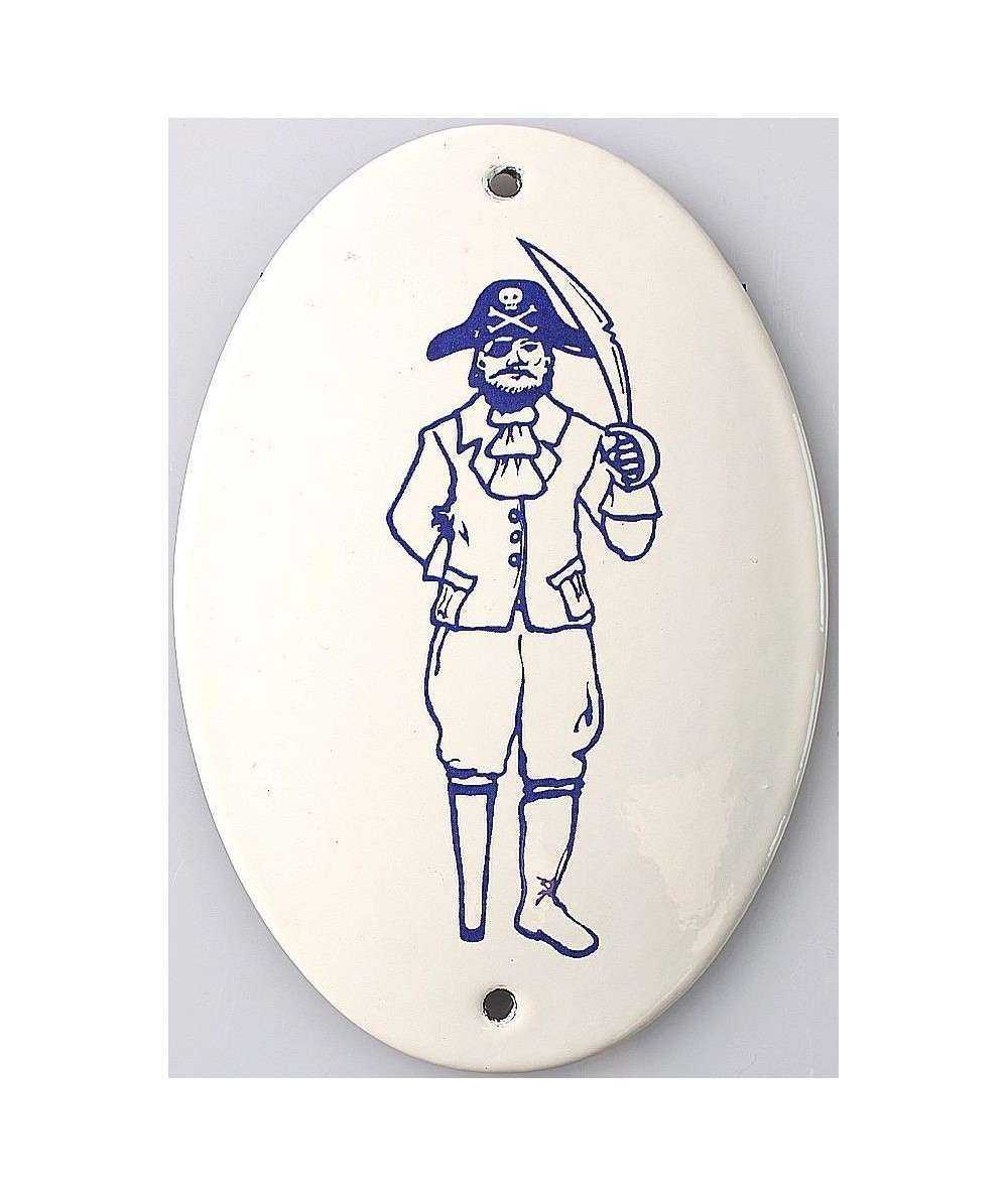 Mand - sørøver (oval) 8 x 11,5 cm Emaljehuset