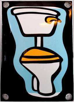 Toilet - skæv 10 x 14 cm Emaljehuset