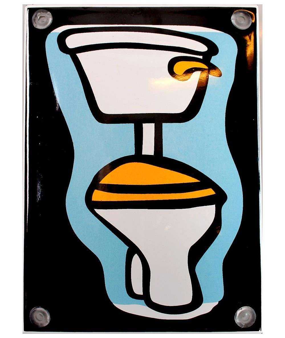 Toilet - skæv 10 x 14 cm Emaljehuset