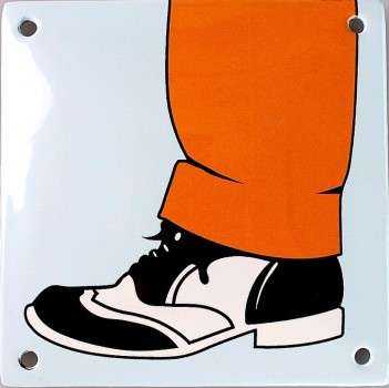 Fod - orange buks 10 x 10 cm Emaljehuset