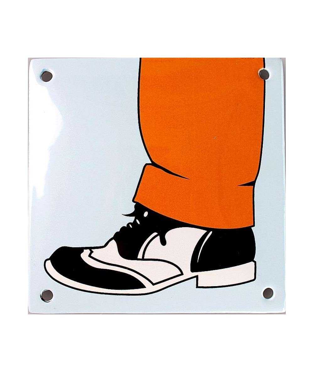 Fod - orange buks 10 x 10 cm Emaljehuset