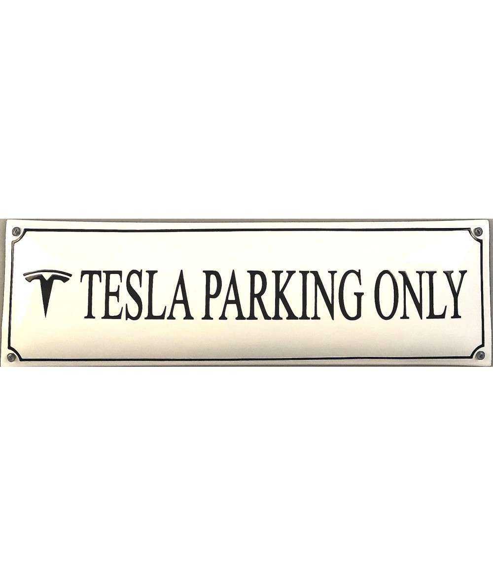 Tesla Parking Only 12 x 40 cm Emaljehuset