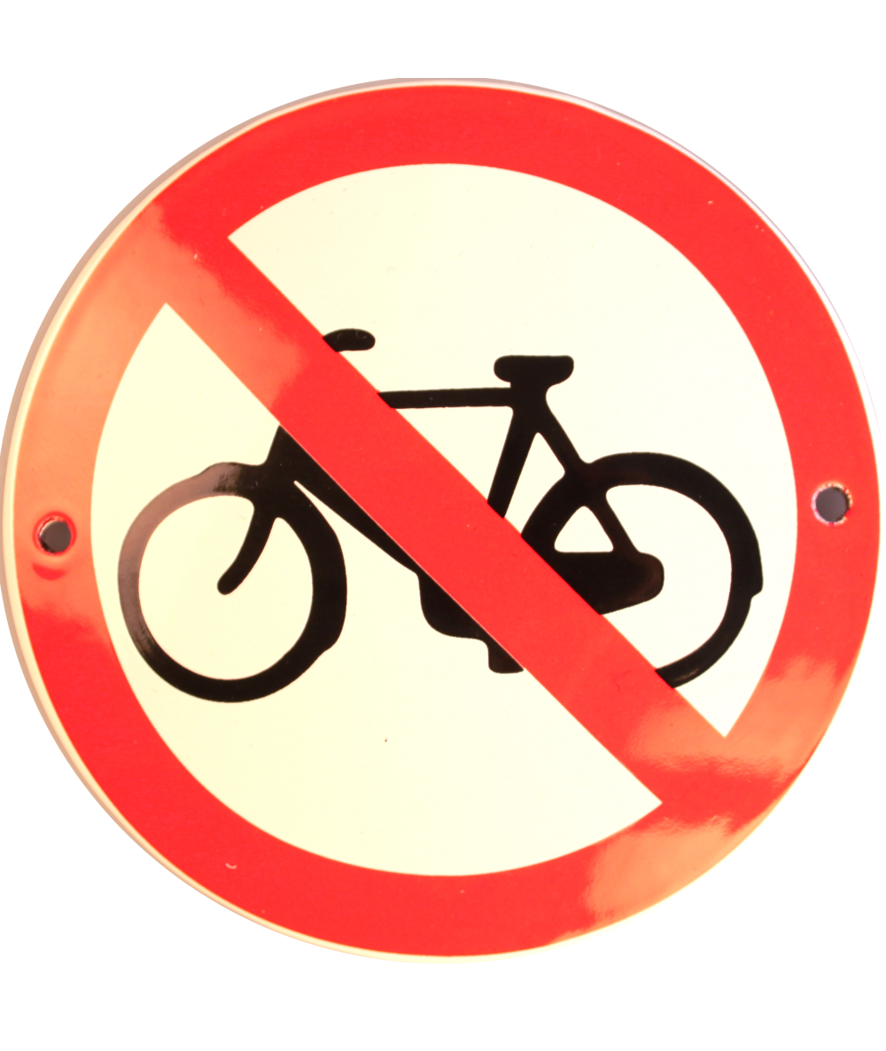Cykler forbudt Ø 10 cm Emaljehuset