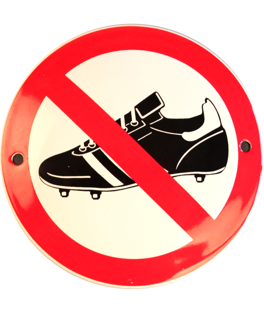Fodboldstøvler forbudt Ø 10 cm Emaljehuset