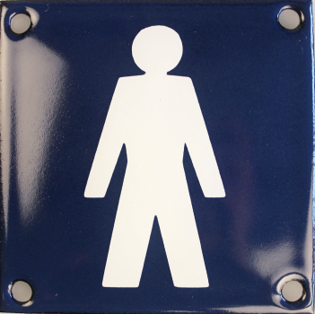 Klassisk mand - blå 10 x 10 cm Emaljehuset