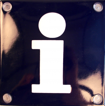 I(nfo) - blå 10 x 10 cm Emaljehuset