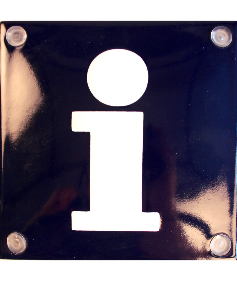 I(nfo) - blå 10 x 10 cm Emaljehuset
