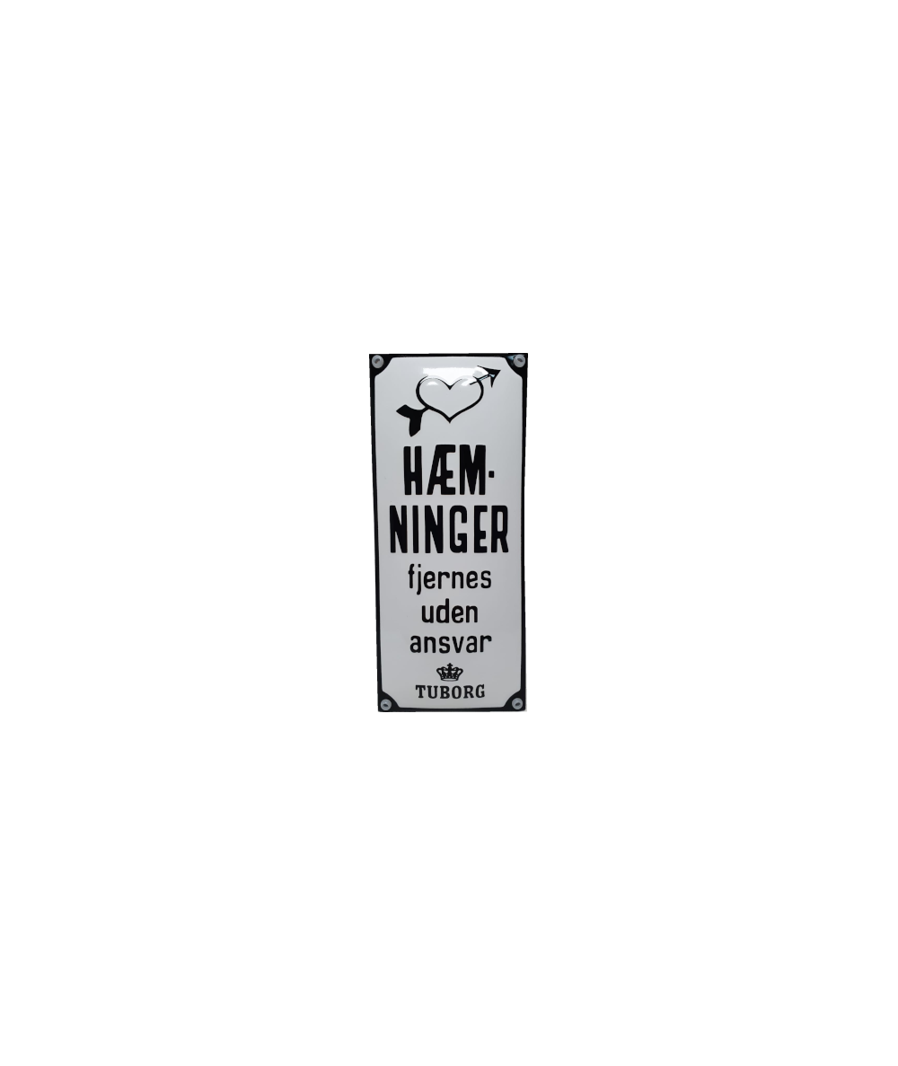 HÆMNINGER FJERNES UDEN ANSVAR 9,5 x 22 cm Emaljehuset