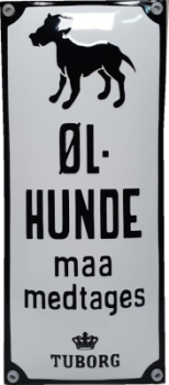 ØL-HUNDE MAA MEDTAGES 9,5 x 22 cm Emaljehuset
